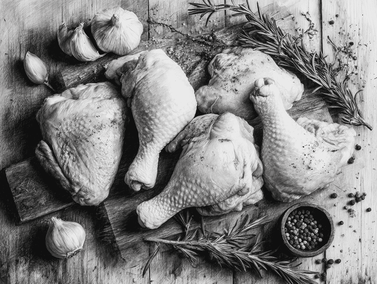 Cortes de Pollo Agroecológico con hierbas, ajo y especias naturales