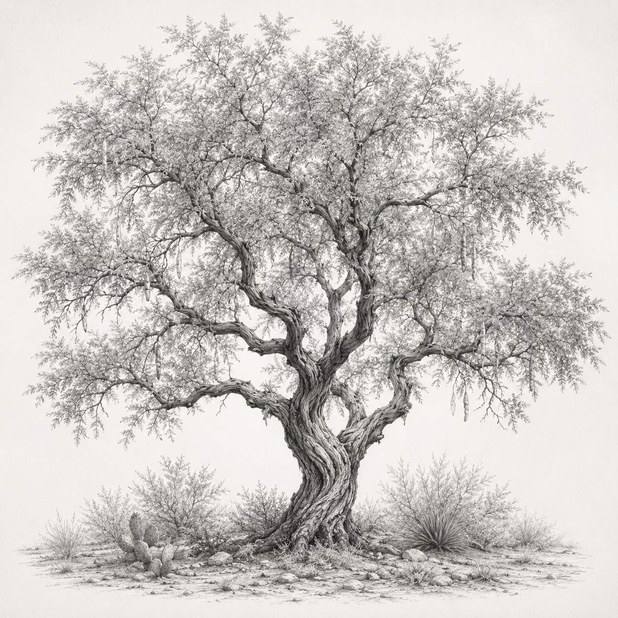 Árbol de mezquite de Oaxaca México